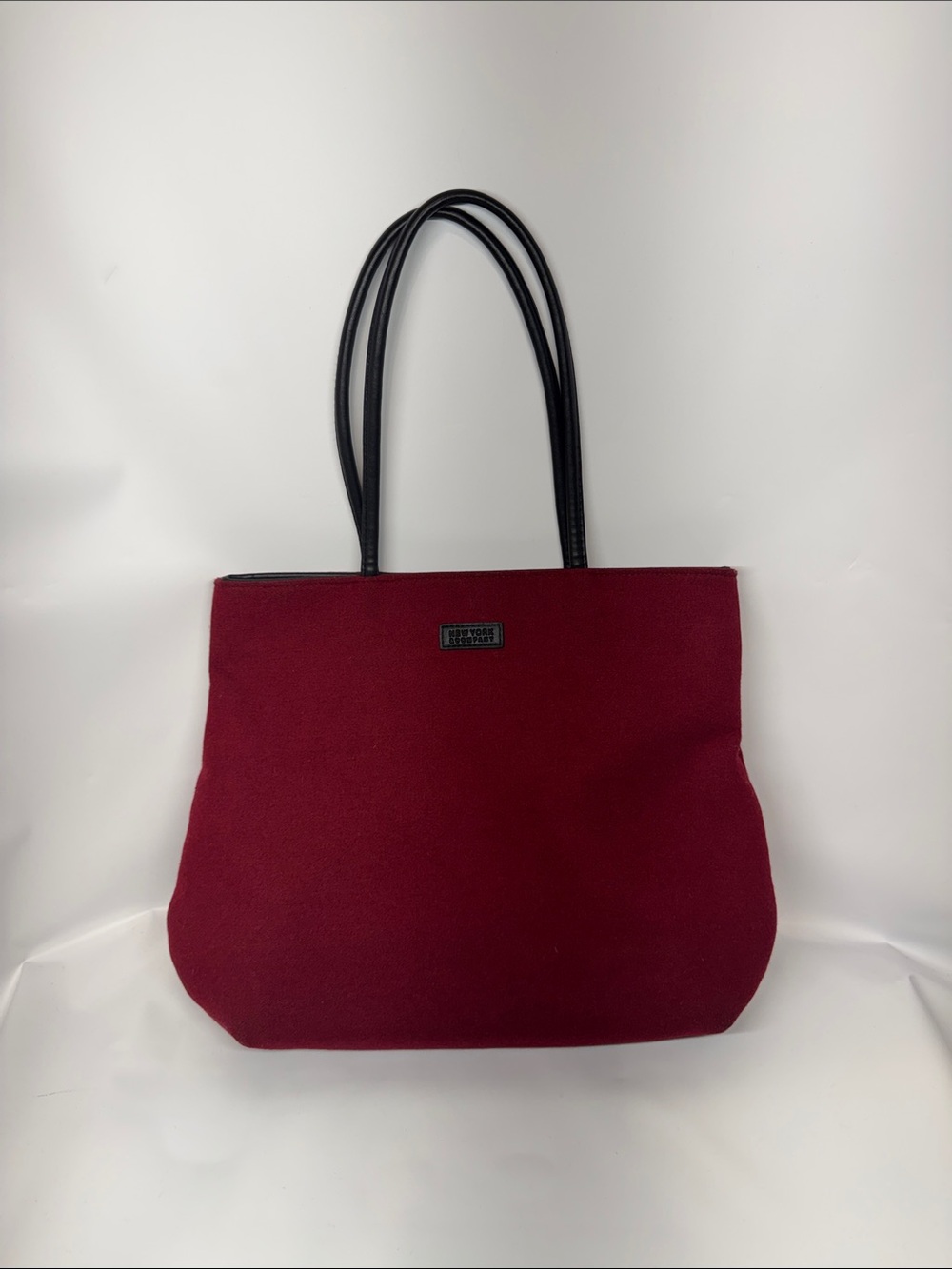 Vintage New York & Company Red Wool Blend Tote Bag